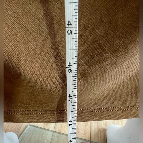 Universal Standard Rachel Ruched Midi Dress Caramel Brown Sleeveless Size 14/16 - Picture 9 of 13